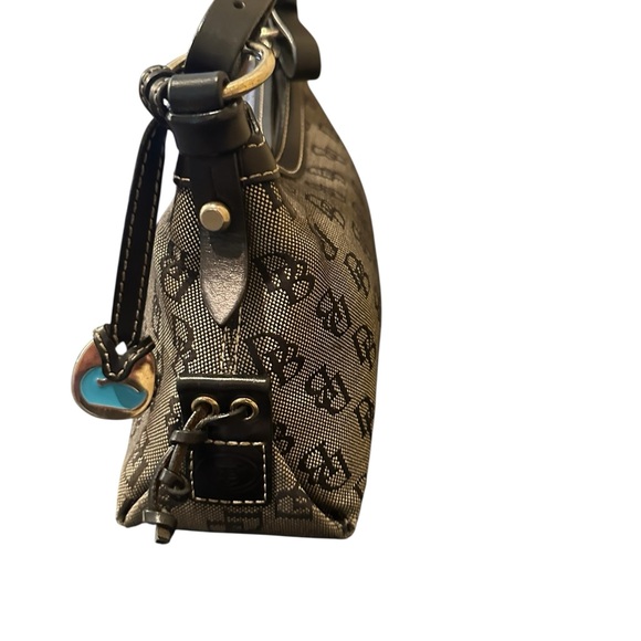 Dooney & Bourke Black Mini East West Slouch Bag Monogram Design and Leather Trim - Picture 9 of 15